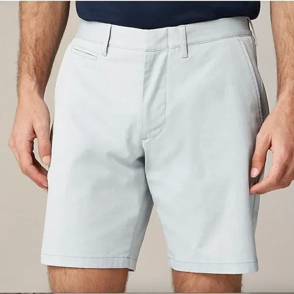 J. Crew BX308 Green white Oxford Tech Shorts NWt size 32 9