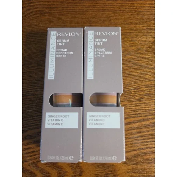 Lot of 2 Revlon Illuminating Serum Tinted Broad Spectrum SPF 15 Tan Sand 409