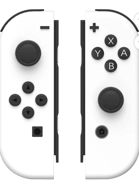 Nintendo Compatible White Game Controller Joy-Con Pair with Black Buttons