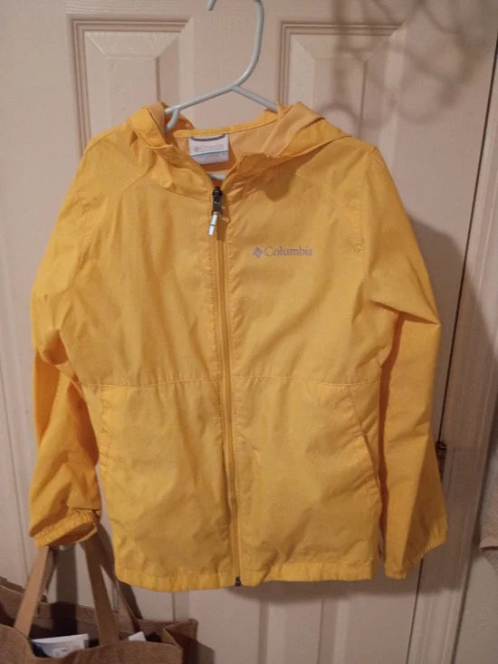 Columbia Kids' Yellow Hooded Rain Jacket