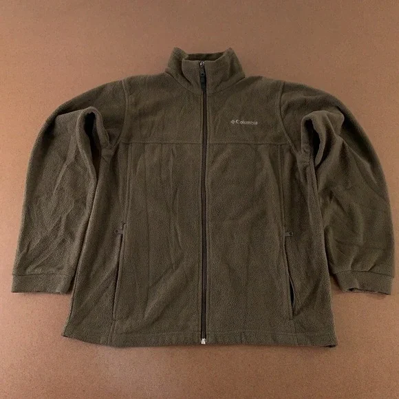 Columbia Youth Size 18/20 Brown Fleece Pocketed Full Zip Jacket