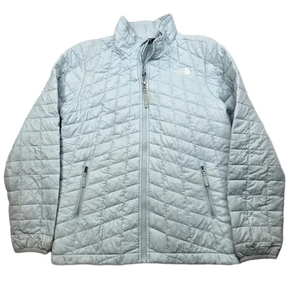 The North Face Quilted Jacket Youth Jr Large 14 16 Lt‎ Blue Insulated Primaloft