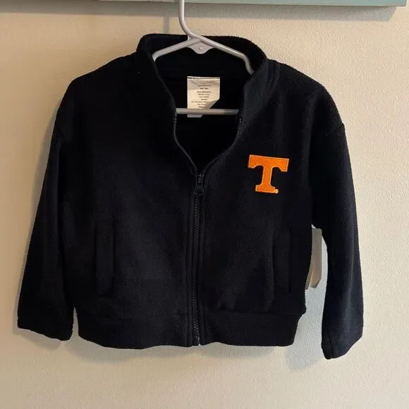 NEW Creative knitwear Kids Black Fleece Jacket with Tennessee vols logo size 3T