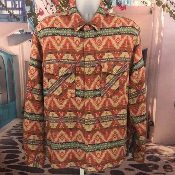 J. Crew Southwestern Aztec Jacquard Button Up Shirt
