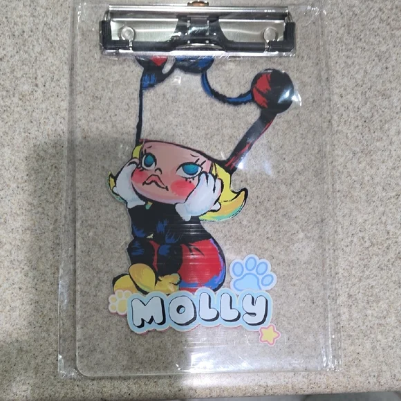 Molly Character Clear Acrylic Clipboard - Colorful Graphic