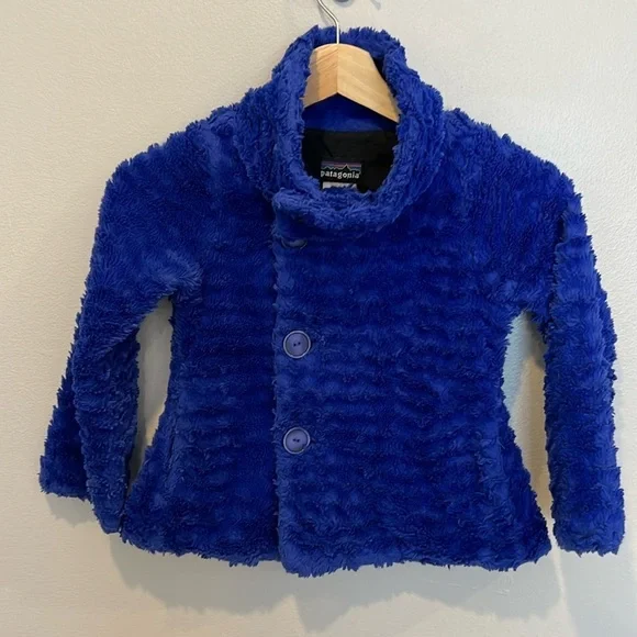 Patagonia Girls Pelage Deep Pile Fleece Jacket Blue