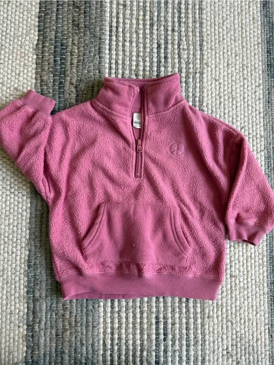 Kids Half-Zip Fleece Pullover Jacket - Pink