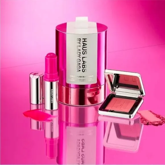 HAUS LABS BY LADY GAGA Color Fuse Glassy Blush Balm Stick + Powder Blush Set