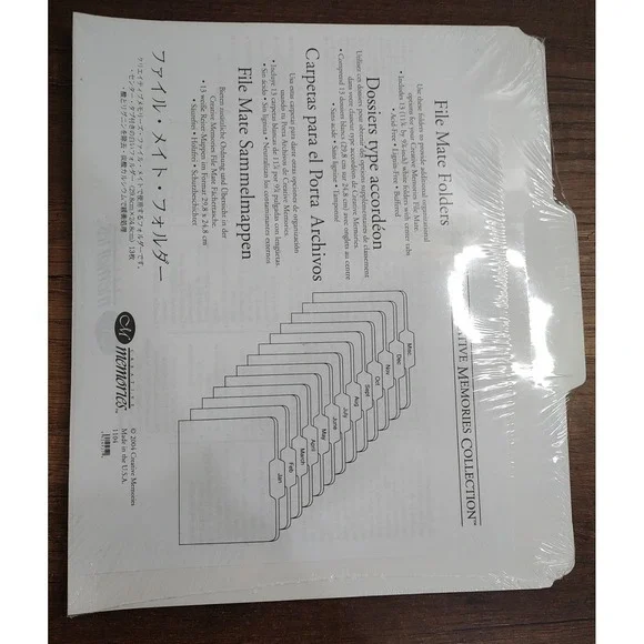 Creative Memories File Mate Folders NOS Sealed 13 White Folders With Tabs A12