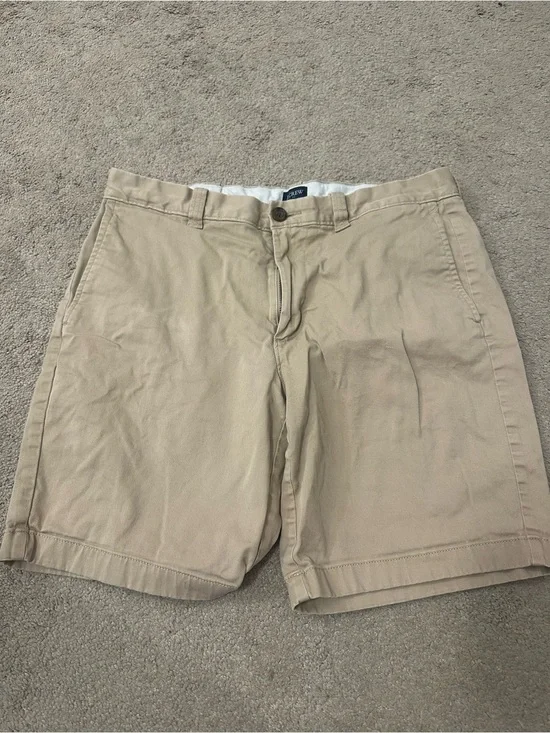 J. Crew Men's Tan Flat Front Cotton Shorts