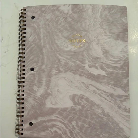 Caliber pink gray marble hard cover one subject notebook college ruled 10.5x8.5