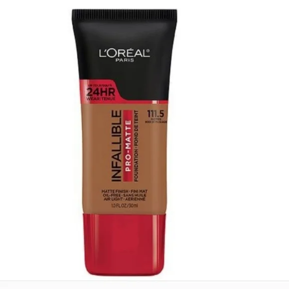 5 x L'Oreal Paris Infallible Pro-Matte Foundation Makeup, 111.5 Nutmeg