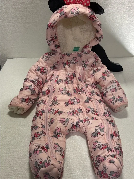 Disney Pink Minnie Mouse Snowsuit with Black Ears