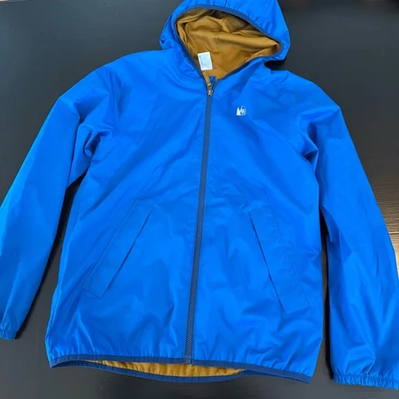 teen / young adult Blue rain Jacket with‎ Hood size 18 XL