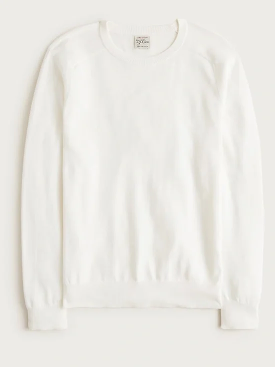 J crew ivory Pima cotton crewneck sweater