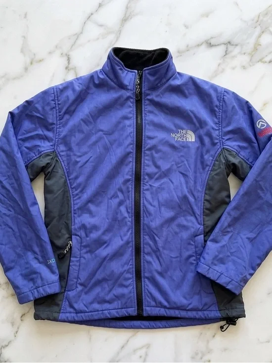 The North Face Girls Kids Summit Series 3XDry Softshell Jacket Purple Gray SZ XL