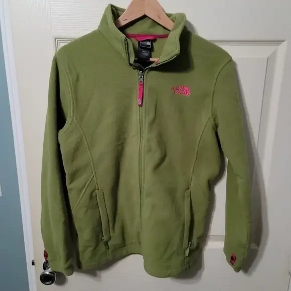 The North Face Green Fleece Full Zip Girl's‎ XL Excellent Condition