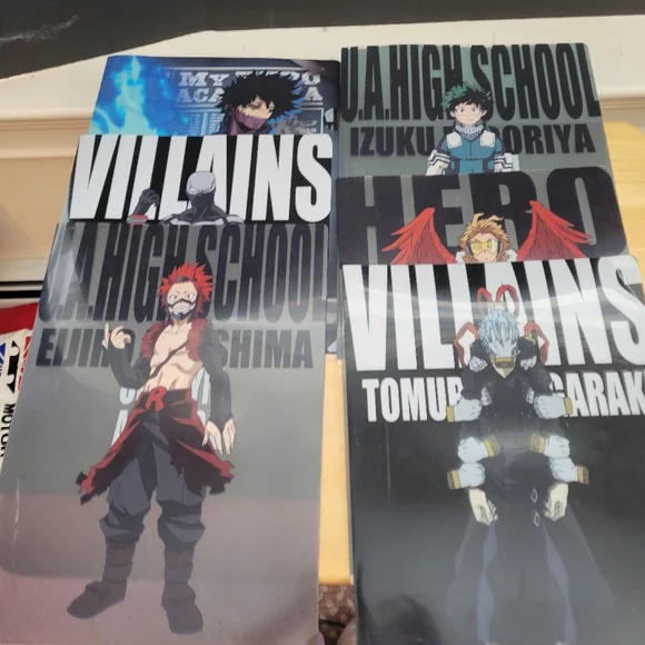 Lot of 6 Clear File Folders from Anime Series My Hero Academia