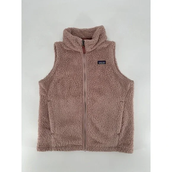Patagonia Girls Size‎ XL (14) Full Zip Sherpa Feece Vest Polyester Light Pink