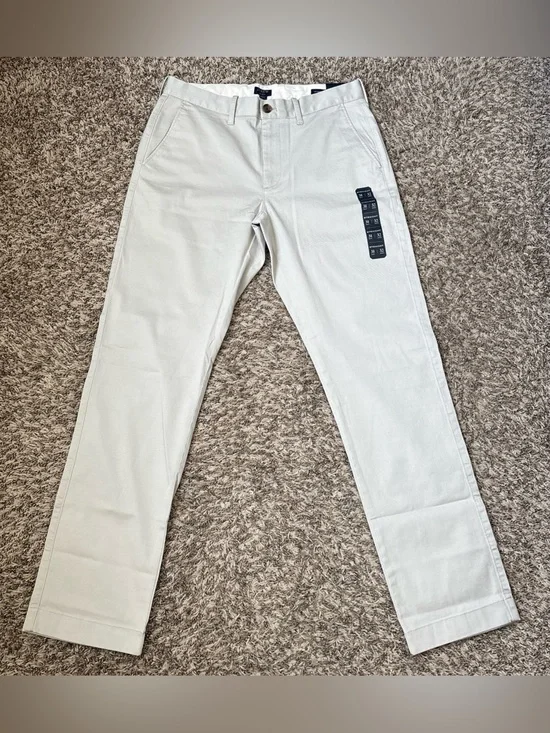 J. Crew Flex Men's Straight Fit Chino Pants, Light Gray 31x32, NWT