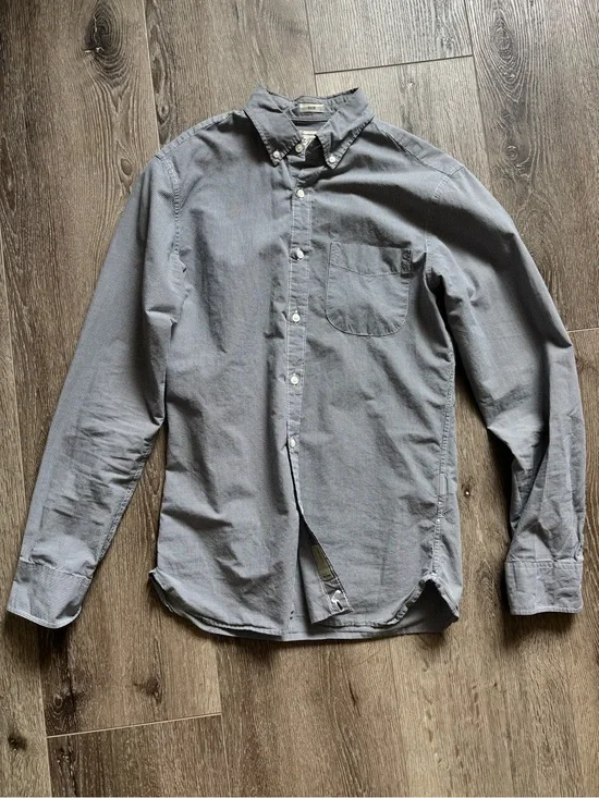 J. Crew Men's Gray Long-Sleeve Button-Down Shirt