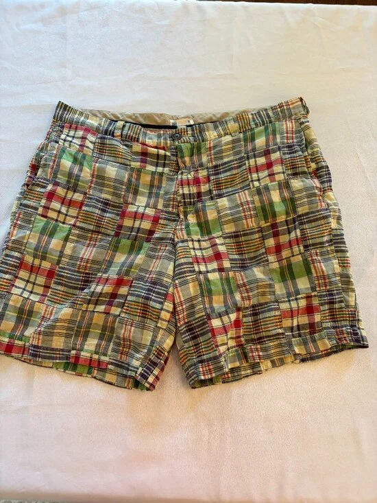 Classic Vintage J Crew patchwork madras pattern Size 38