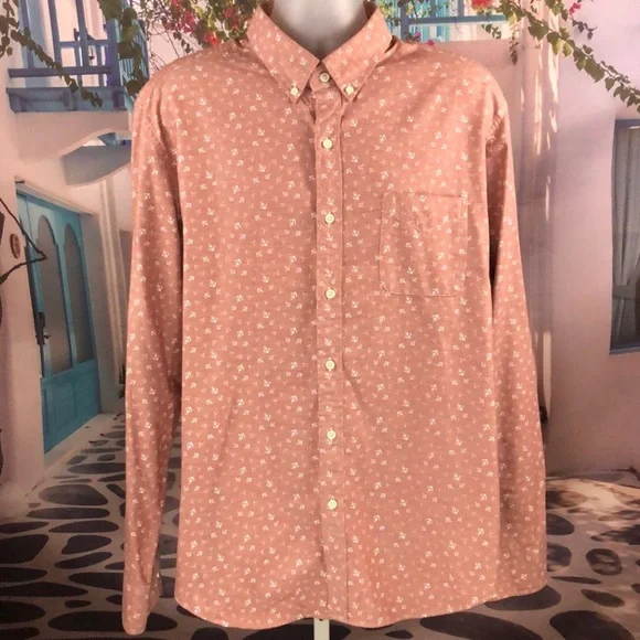 J. Crew Light Orange Anchor Button Down Shirt
