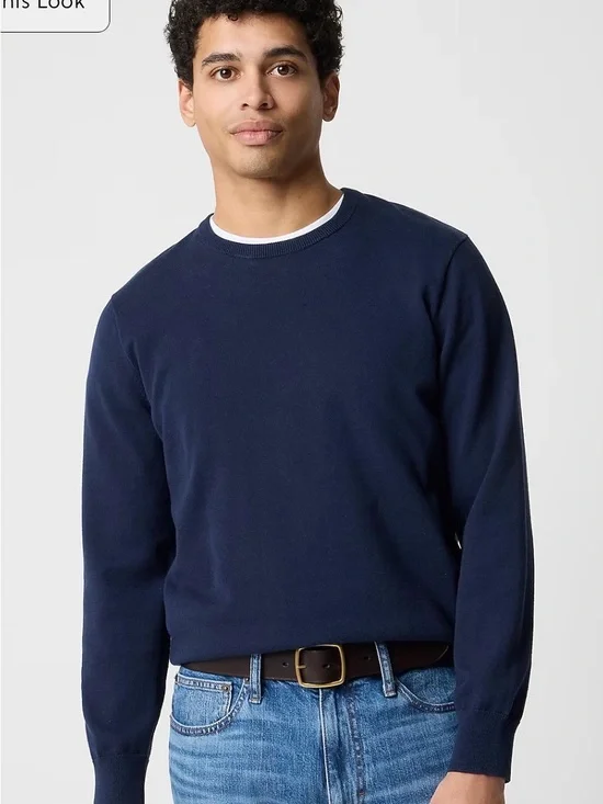 Nwt J. Crew  Men's Navy Crewneck Sweater size large 100% cotton