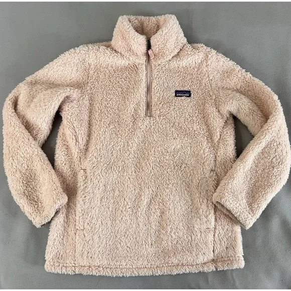 Patagonia Los Gatos 1/4‎ Zip Fleece Pullover Jacket Girls Size M 10  Fuzzy