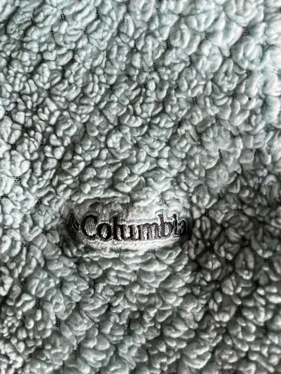Columbia Mint Green Sherpa Fleece Jacket with Embroidered Logo
