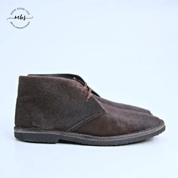 J. Crew Macalister Pony Hair Desert‎ Boots Made In Italy Brown Men 11.5*