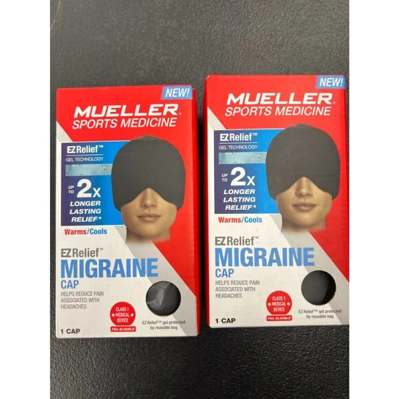 2x Mueller Ezrelief Migraine Cap Sports Medicine Gel Technology 2x Longer Relief