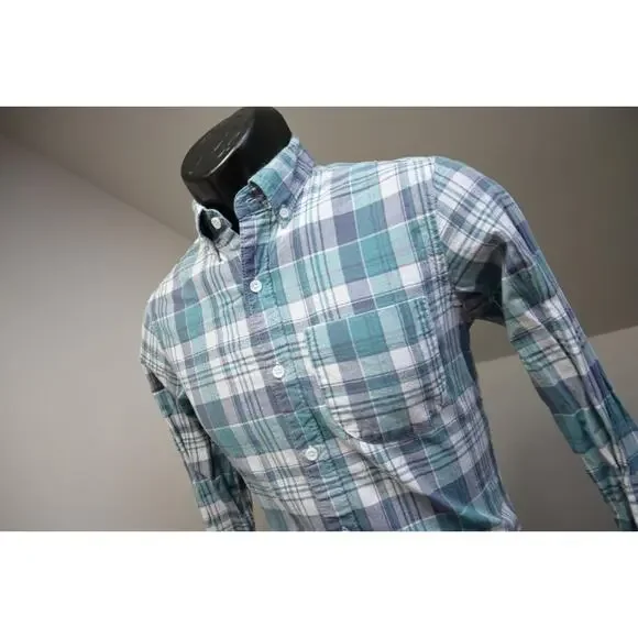 J Crew Slim Fit‎ Casual Button Up Dress Shirt Plaid Long Sleeve Mens XS XSMALL