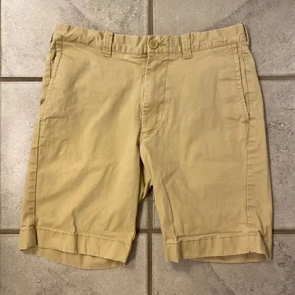 J. Crew 30W Flex Chino Flat Front Shorts Belt Loops Pockets Zipper