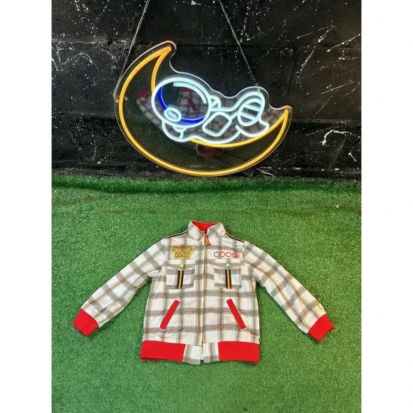 Coogi Kids Baby Toddler Size 2T Full Zip Jacket Red Plaid Pattern‎