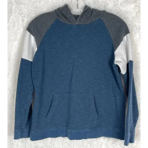 Boys Size 12/14 Pull Over Hoodie Blue Gray White