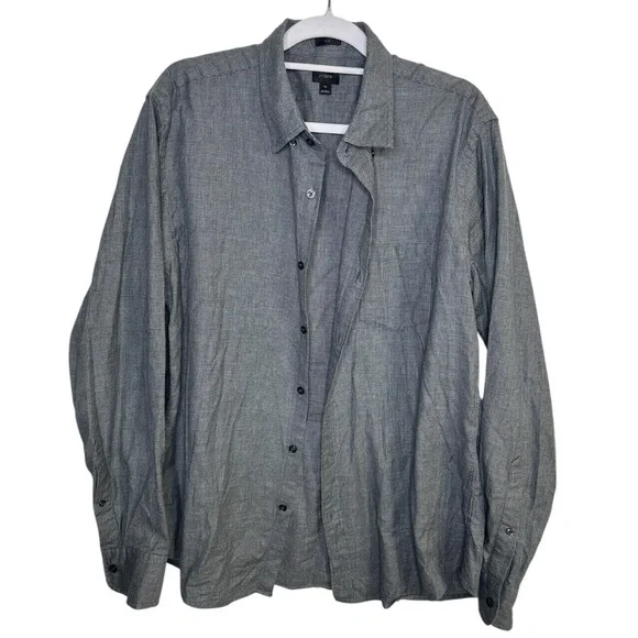 J.Crew Men’s‎ 100% Cotton Gray Button-Up Shirt Slim Fit XL