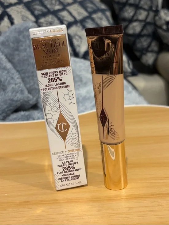 Charlotte Tilbury Beautiful Skin Foundation - Warm Beige Tube with Rose Gold Cap