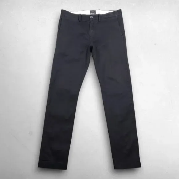 J Crew 484 Slim Fit 5-Pocket Chino Pants Men 29x30 Black Low Rise Stretch Preppy