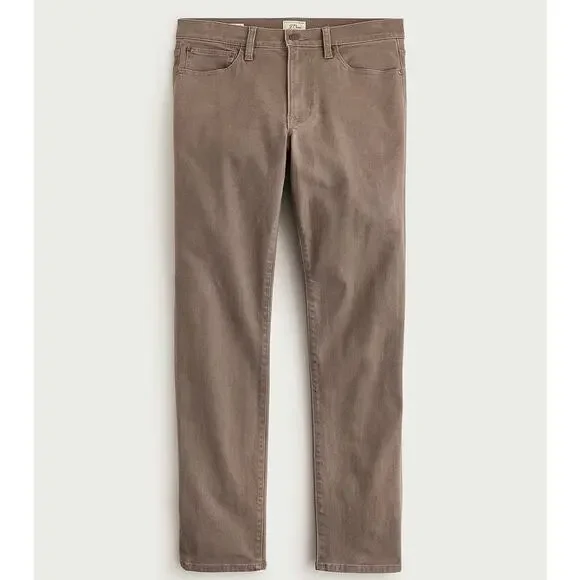 J. Crew 1040 Athletic Tapered Bergen five-pocket pant in Balsam Bark NWT 36/34