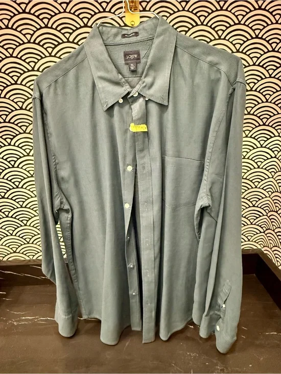 J. Crew Men's Button-Down Shirt - Slate Blue Green
