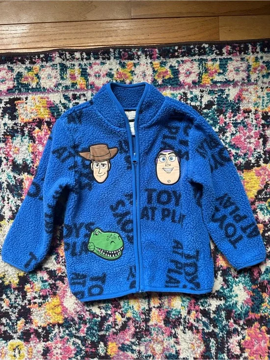 Toy Story Fleece Zip Jacket Buzz Woody Blue 3T