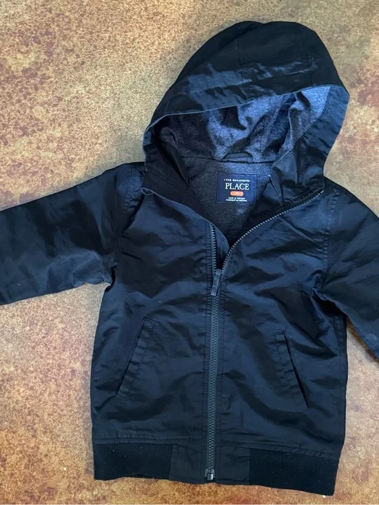 The Children's Place Black Hooded Zip-Up Jacket