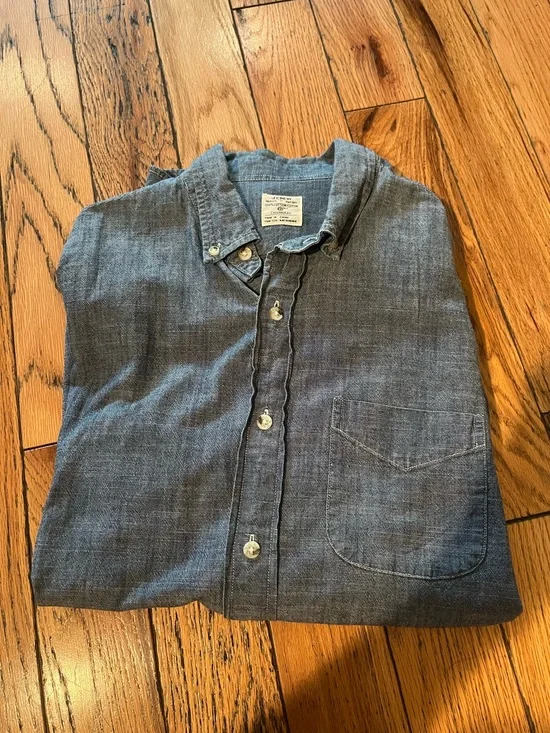 J. Crew Chambray Button Down Shirt Size Medium