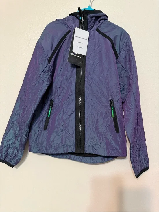 Champion Iridescent Purple Teal Windbreaker Jacket