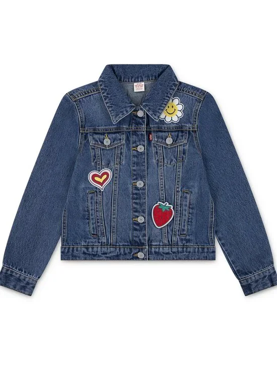 Levi's® Girls  Denim Trucker Jacket with Patches & Levi's Top Great for School!