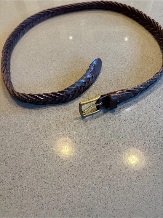 J. Crew Braided Leather Men's Belt - Brown - Size Large.