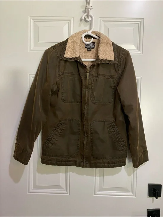 First Wave Brown Sherpa Collar Utility Jacket
