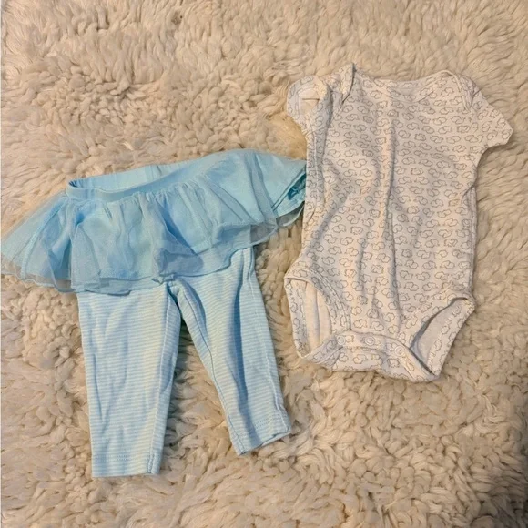 Carter's Light Blue and White Baby Set