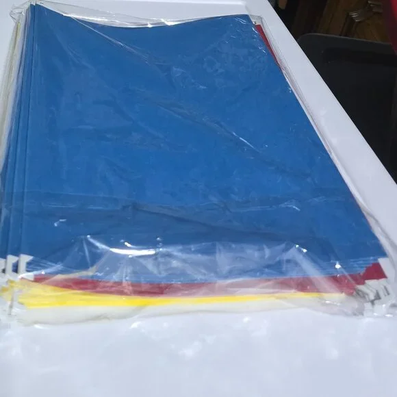 Hanging File Folders. Blue, Red & Yellow Letter Size